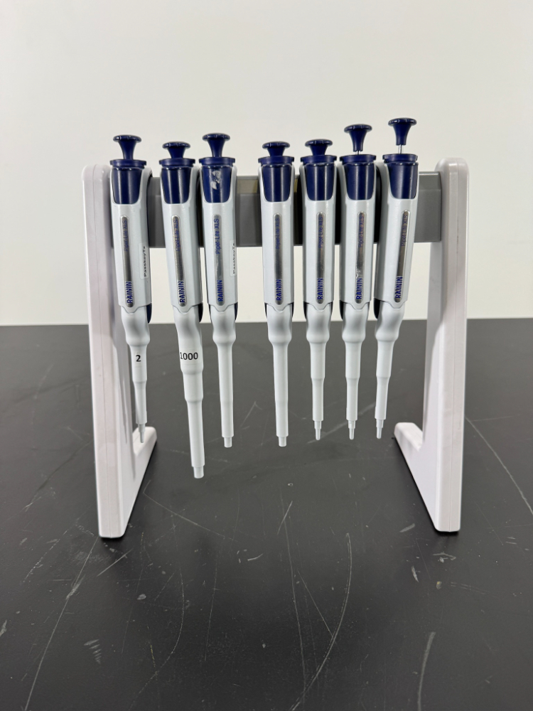 Image of Rainin Pipet-Lite XLS Single Channel Pipettes w/ Stand - Quantity 7